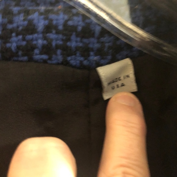 Vintage 1960s Rothschild Wool Women's Coat royal blue/black checkered USA made - Picture 5 of 14